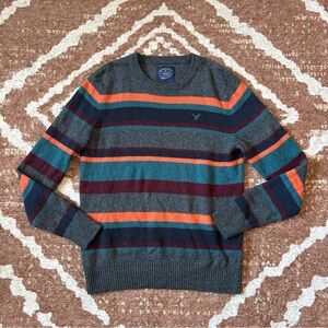 American Eagle Outfitters Multicolor Striped Crewneck Sweater